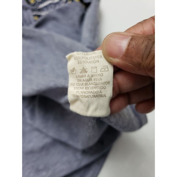 Hem & Thread blue, baby doll, short flutter sleeve top, size M - Picture 6 of 6